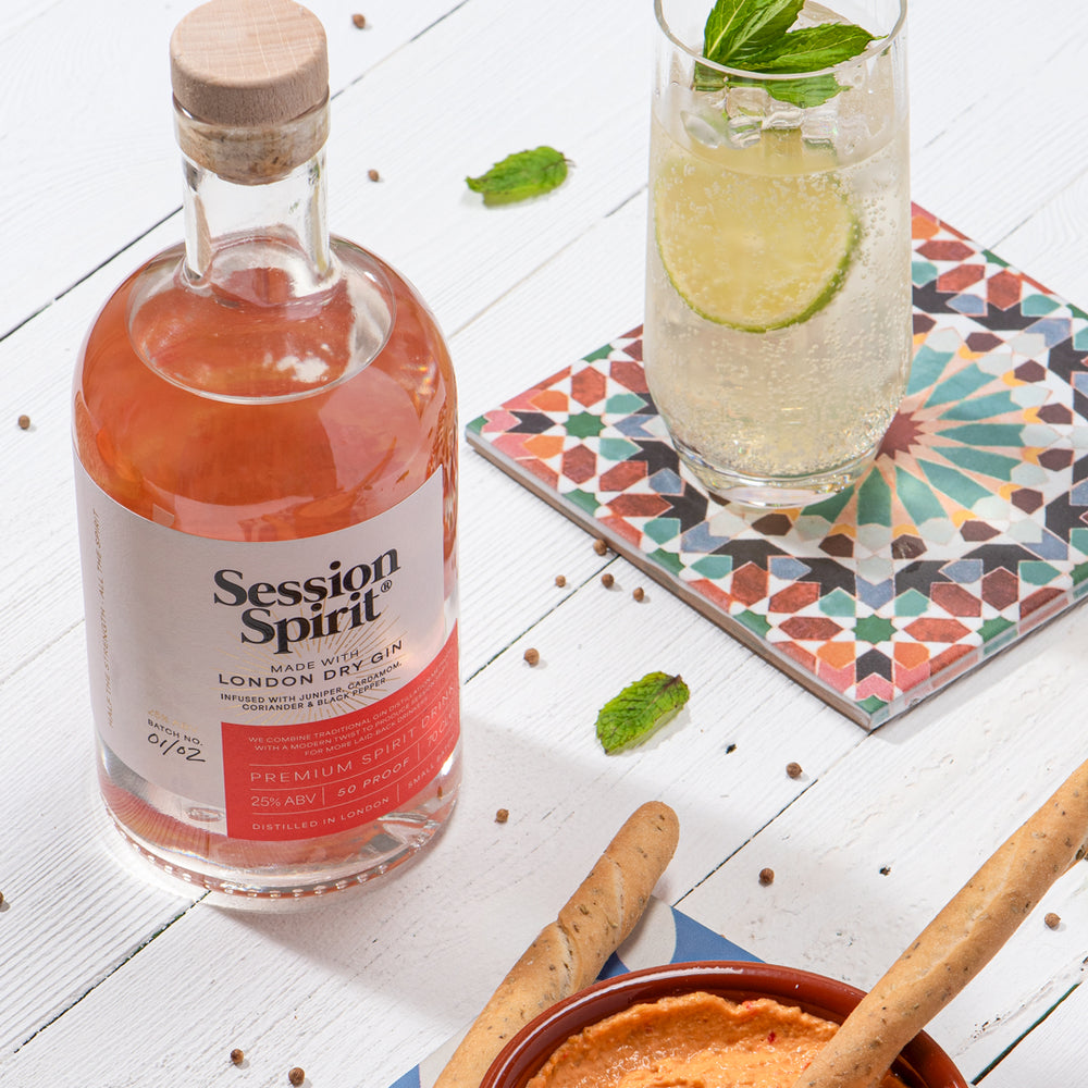 
                      
                        Session Spirit London Dry, made with London Dry Gin
                      
                    